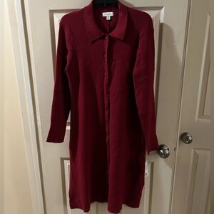 On 34th Burgundy Long Sleeve Dress